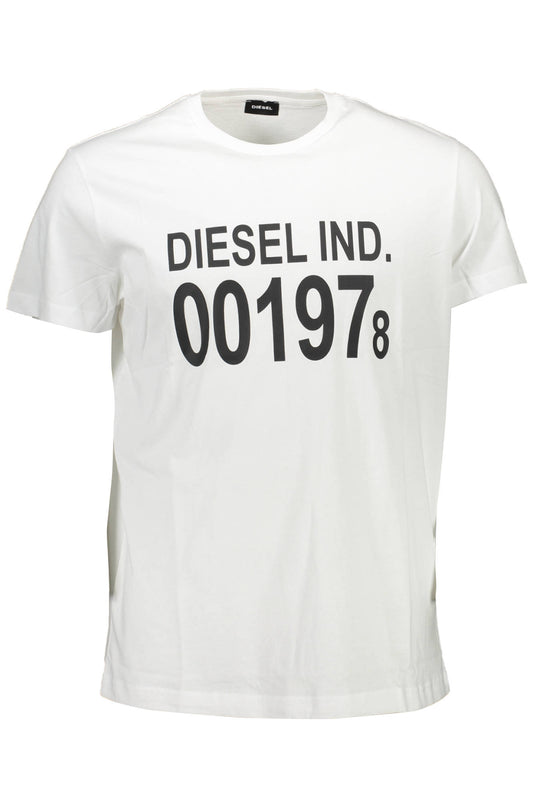 DIESEL WHITE MEN&#39;S SHORT SLEEVE T-SHIRT